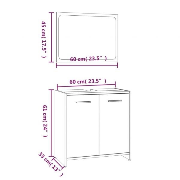 Badmöbel-Set Räuchereiche Holzwerkstoff