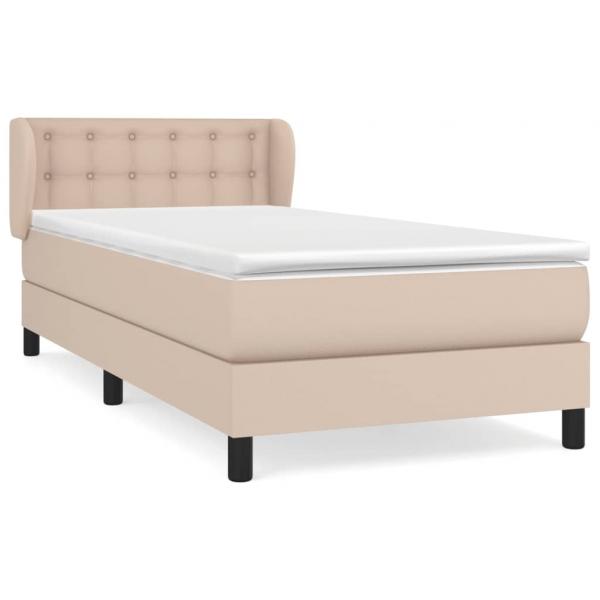 Boxspringbett mit Matratze Cappuccino-Braun 90x200cm Kunstleder