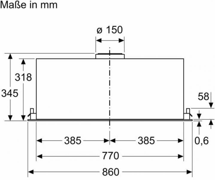 Bosch DLN87AC50 Lüfterbaustein, 86 cm breit, LED-Beleuchtung, Metallfettfilter, Edelstahl