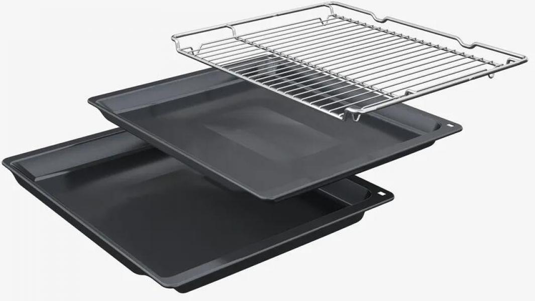 Bosch HBD631CS62 EEK: A+ Einbau-Backofen-Set mit Elektro-Kochfeld (HBG537BB3 + PKN645BA2E), 60 cm breit, 71 L, 3D-Heißluft, Eco Clean Direc, Kindersicherung, Rahmen aufliegend, schwarz