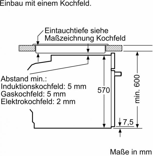 Bosch HBG578BS3 Serie 6 EEK: A+ Einbaubackofen, 71 L, 60 cm breit, 3D-Heißluft, Versenkknebel, Pyrolytisch + Hydrolytisch, Edelstahl