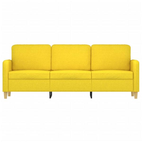 3-Sitzer-Sofa Hellgelb 180 cm Stoff