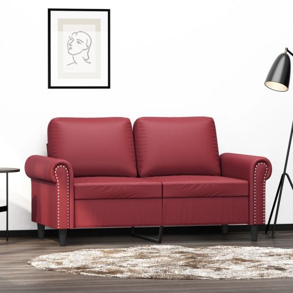 ARDEBO.de - 2-Sitzer-Sofa Weinrot 120 cm Kunstleder