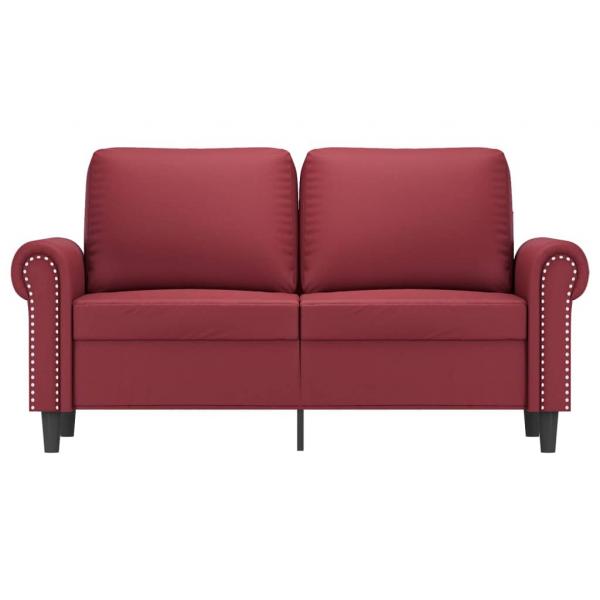 2-Sitzer-Sofa Weinrot 120 cm Kunstleder