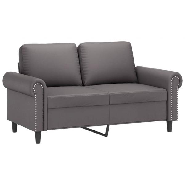 2-Sitzer-Sofa Grau 120 cm Kunstleder