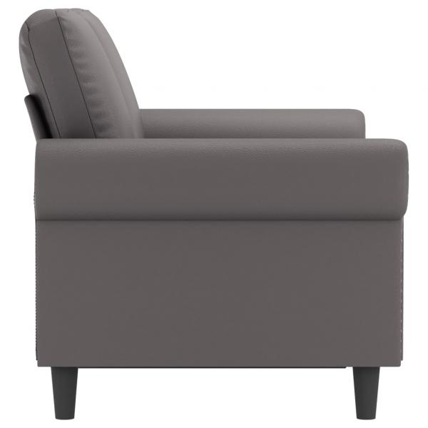 2-Sitzer-Sofa Grau 120 cm Kunstleder