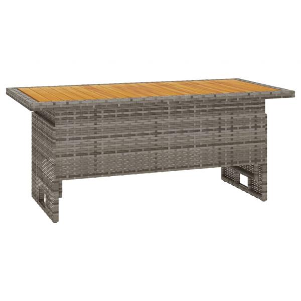 3-tlg. Garten-Lounge-Set mit Kissen Grau Poly Rattan