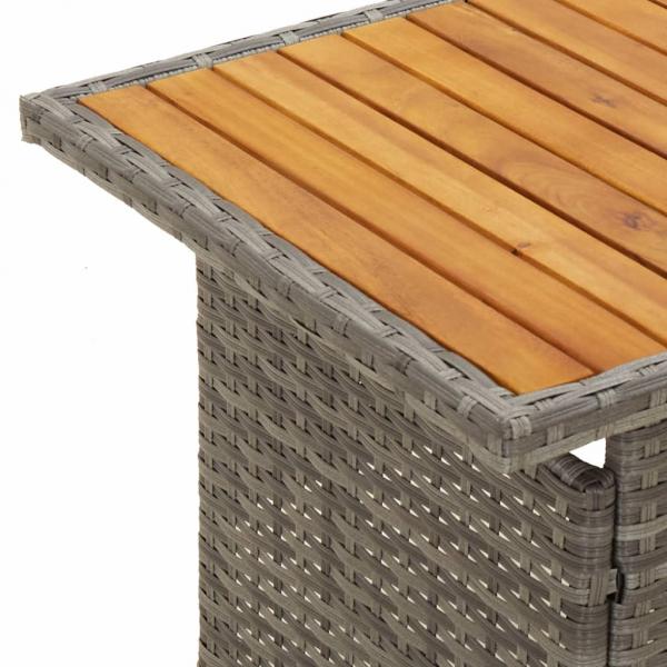 2-tlg. Garten-Lounge-Set mit Kissen Grau Poly Rattan