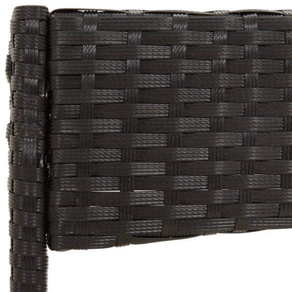 4-tlg. Garten-Lounge-Set mit Kissen Schwarz Poly Rattan