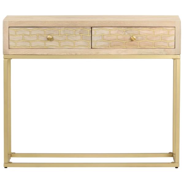 Konsolentisch Golden 90 × 30 × 75 cm Massivholz Mango