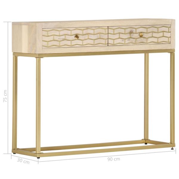 Konsolentisch Golden 90 × 30 × 75 cm Massivholz Mango