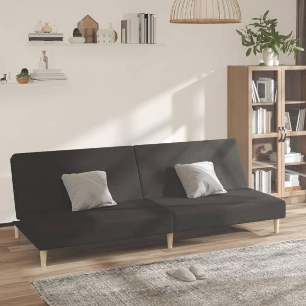 ARDEBO.de - Schlafsofa 2-Sitzer Schwarz Stoff