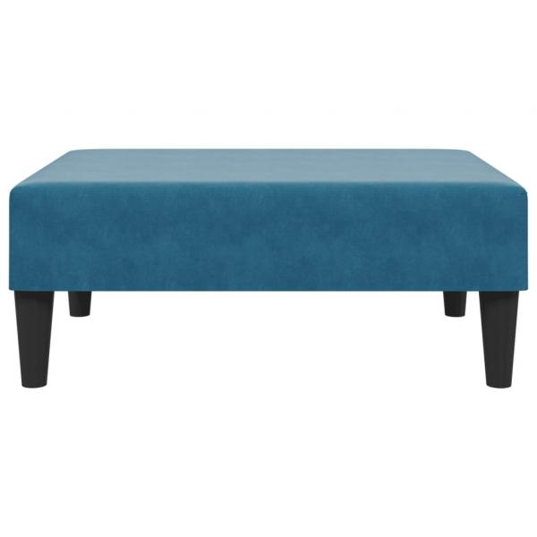 Schlafsofa 2-Sitzer mit Fußhocker Blau Samt