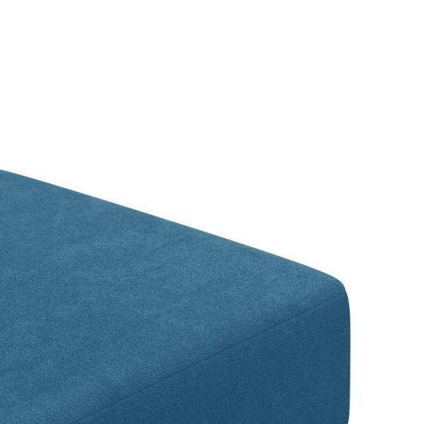 Schlafsofa 2-Sitzer mit Fußhocker Blau Samt