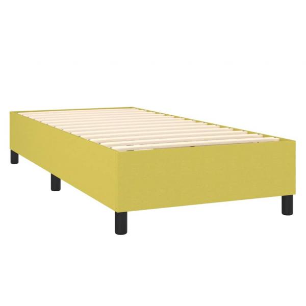 Boxspringbett mit Matratze Grün 100x200 cm Stoff