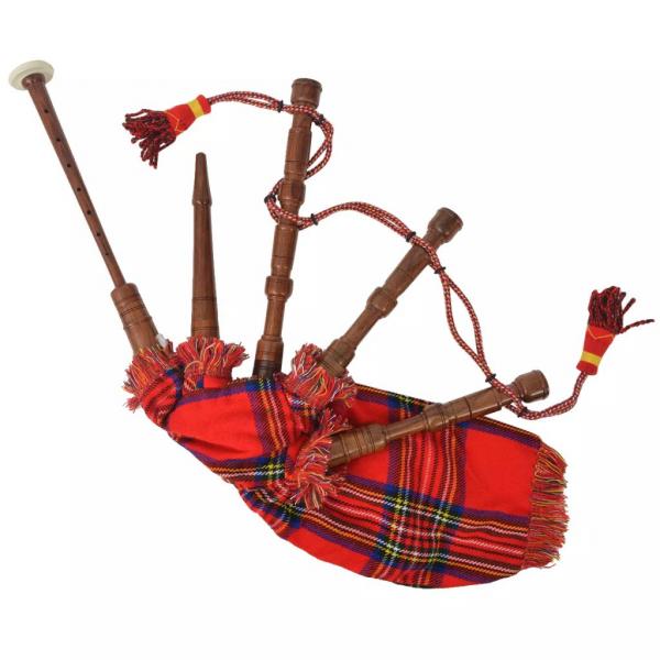 ARDEBO.de - Schottischer Kinder-Dudelsack Great Highland Royal Stewart Tartan Rot