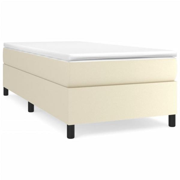 Boxspringbett mit Matratze Creme 100x200 cm Kunstleder