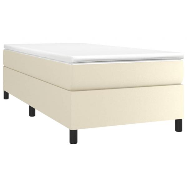 Boxspringbett mit Matratze Creme 100x200 cm Kunstleder