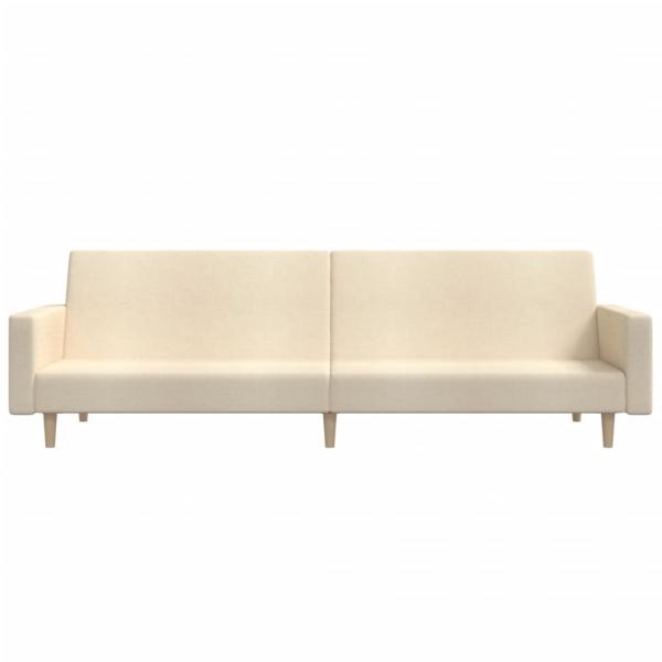 Schlafsofa 2-Sitzer Creme Stoff