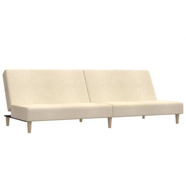 Schlafsofa 2-Sitzer Creme Stoff