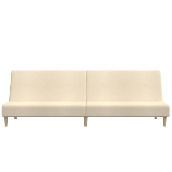 Schlafsofa 2-Sitzer Creme Stoff