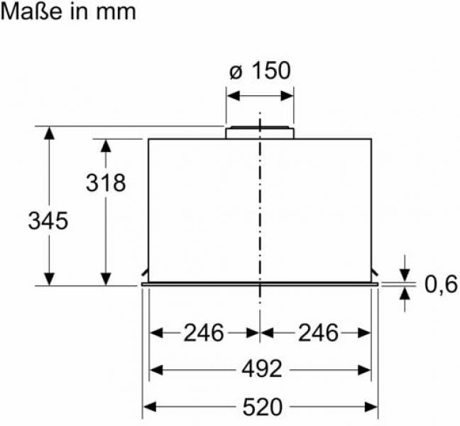 Bosch DLN56AC50 Lüfterbaustein, 52 cm breit, LED-Beleuchtung, Metallfettfilter, Edelstahl