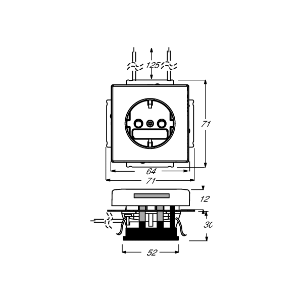 Busch-Jaeger 20 EUCBLI-83 SCHUKO Steckdosen-Einsatz Busch-steplight mit Nachtorientierungslicht, future linear, alusilber (2CKA002013A5293)