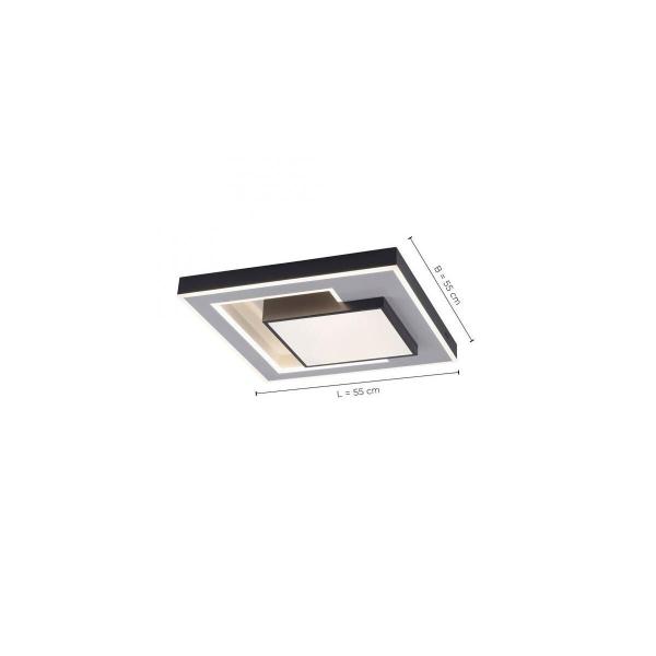 Paul Neuhaus Q-ALTA, LED Deckenleuchte, 60x60 cm, dimmbar CCT, Smart Home, 45W, 6400lm (6124-18)