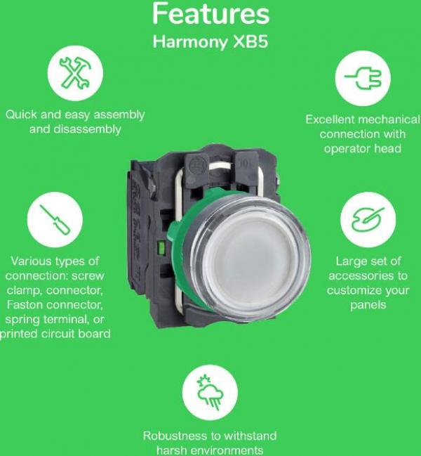 Schneider Electric ZB5AD912 Harmony XB5, Potentiometer, Frontelement, Kunststoff, 22mm, für Potentiometer mit Achslänge 45-50mm, Achse 6mm