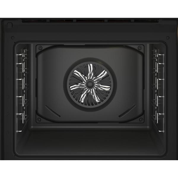 Beko BBSM12340X Backofen-Set mit Induktionskochfeld, 5 Einschubebenen, Kindersicherung, Lüfter, Restwärmeanzeige, Edelstahl/schwarz