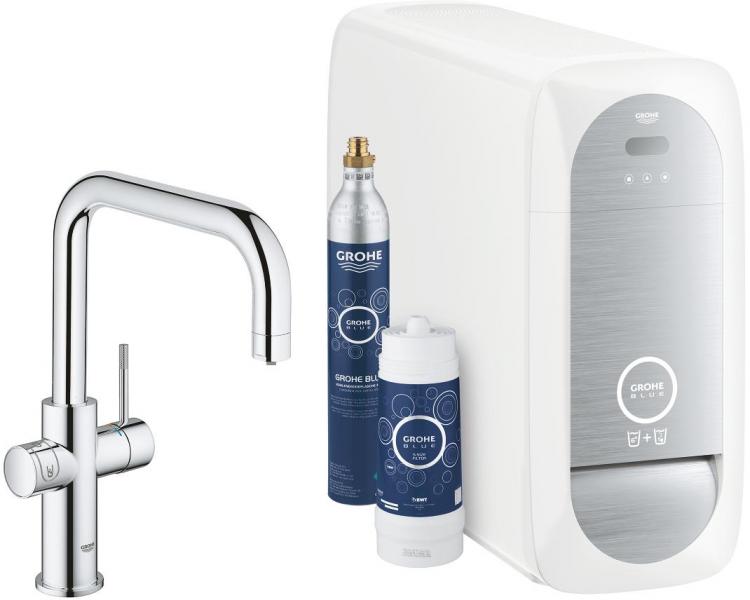 ARDEBO.de GROHE Blue Home Starter Kit, U-Auslauf , bis 150° schwenkbar, chrom (31456001)