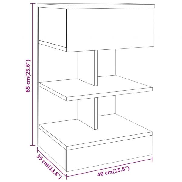 Nachttisch Grau Sonoma 40x35x65 cm Holzwerkstoff