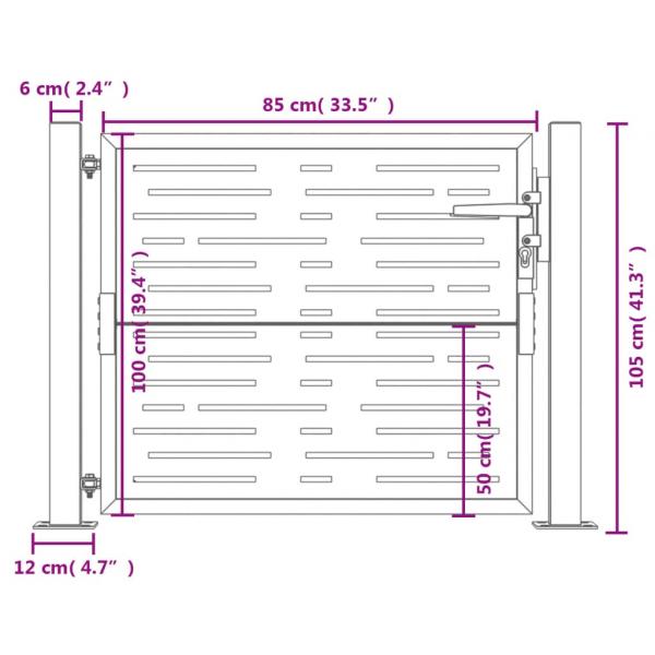 Gartentor Anthrazit 105x105 cm Stahl Quadratisches Design