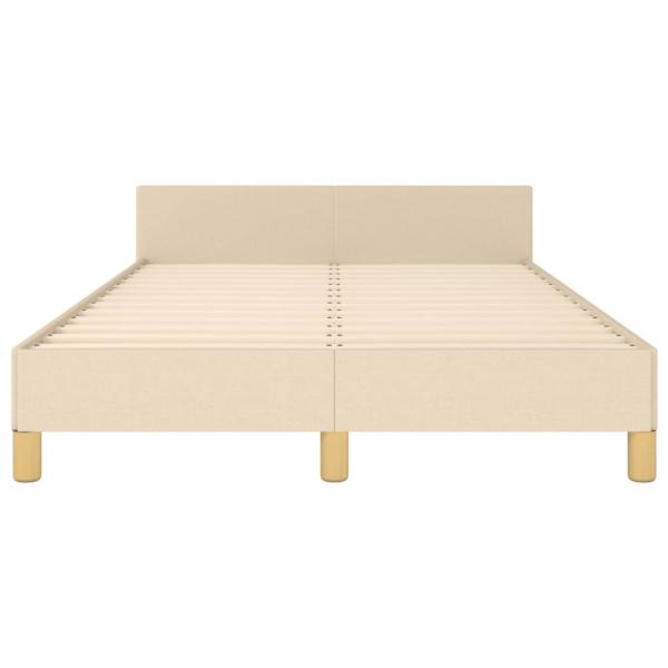 Bettgestell ohne Matratze Creme 120x190 cm Stoff