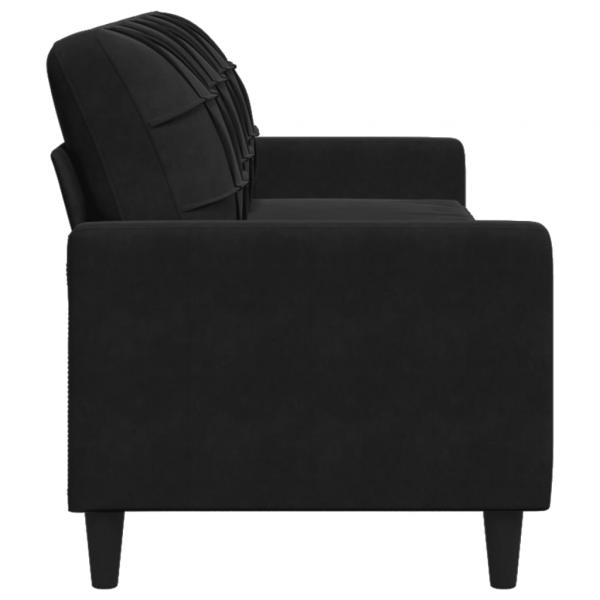 3-Sitzer-Sofa Schwarz 210 cm Samt