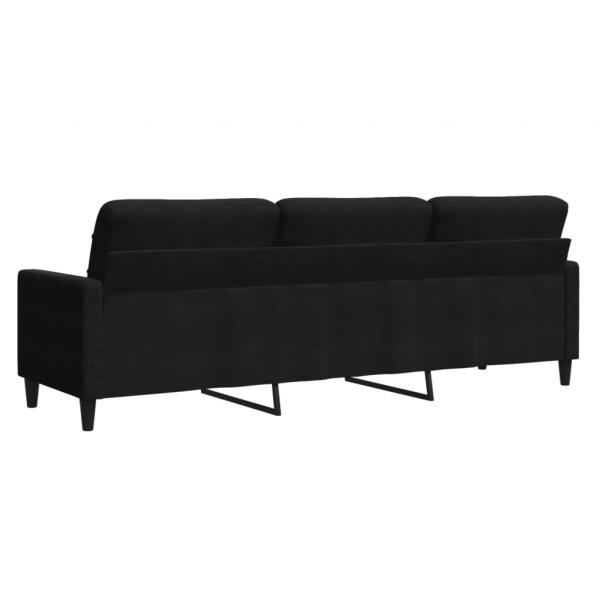 3-Sitzer-Sofa Schwarz 210 cm Samt