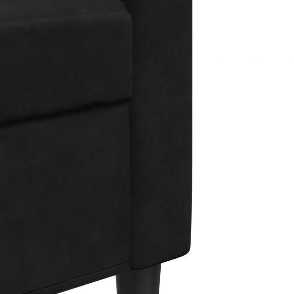 3-Sitzer-Sofa Schwarz 210 cm Samt