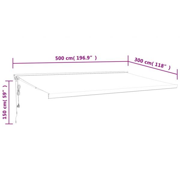 Markise Einziehbar Anthrazit 5x3 m Stoff und Aluminium