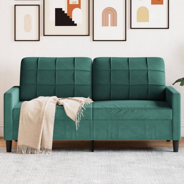 ARDEBO.de - 2-Sitzer-Sofa Dunkelgrün 140 cm Samt