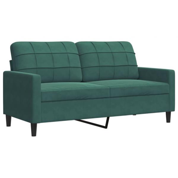 2-Sitzer-Sofa Dunkelgrün 140 cm Samt