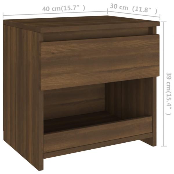 Nachttische 2 Stk. Braun Eichen-Optik 40x30x39cm Holzwerkstoff