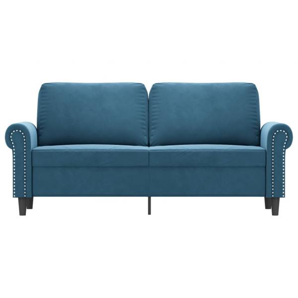 2-Sitzer-Sofa Blau 140 cm Samt