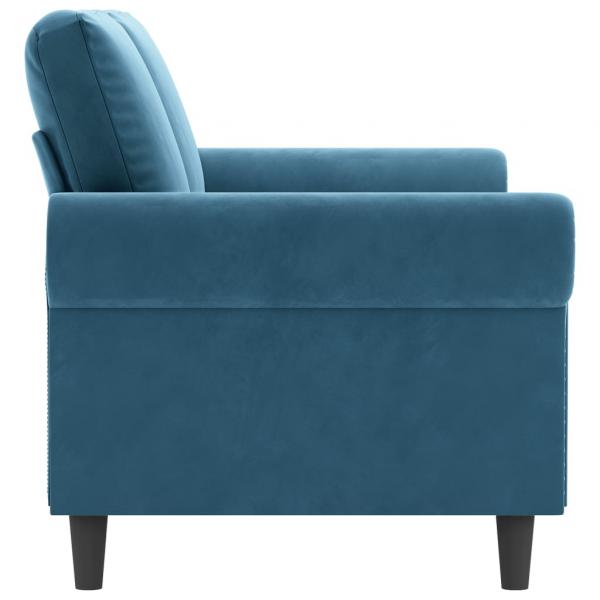 2-Sitzer-Sofa Blau 140 cm Samt