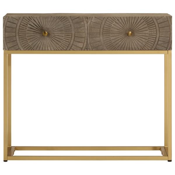 Konsolentisch 90x30x76 cm Massivholz Mango und Eisen