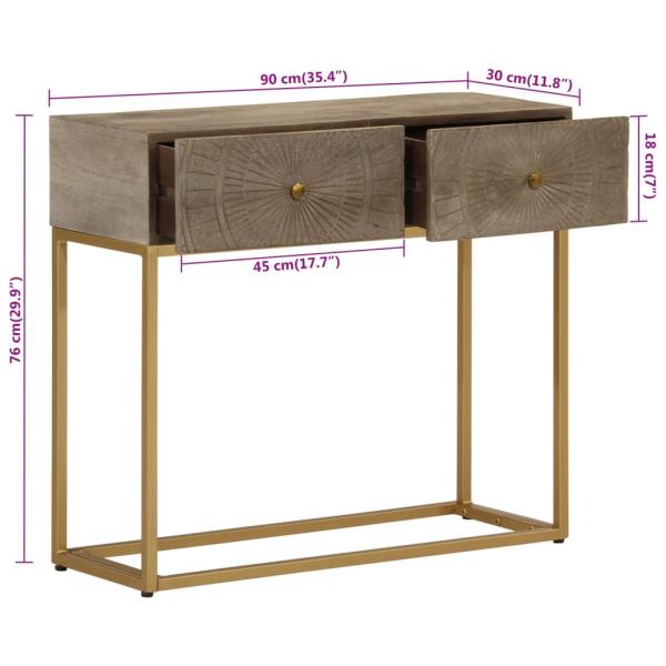 Konsolentisch 90x30x76 cm Massivholz Mango und Eisen