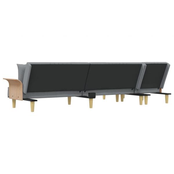 Schlafsofa in L-Form Hellgrau 279x140x70 cm Stoff