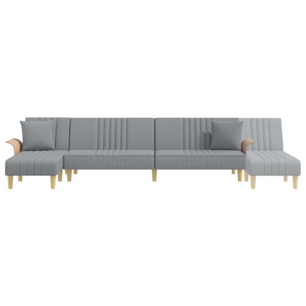 Schlafsofa in L-Form Hellgrau 279x140x70 cm Stoff