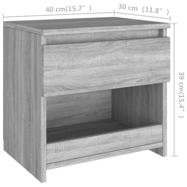 Nachttisch Grau Sonoma 40x30x39 cm Holzwerkstoff