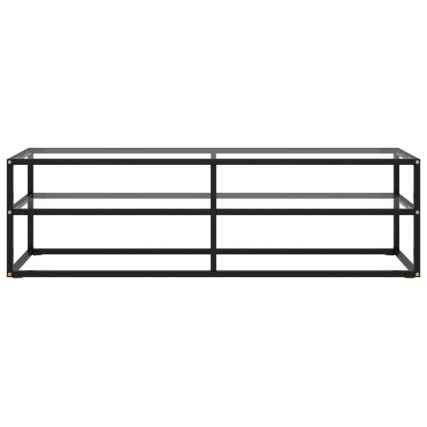 TV-Schrank Schwarz mit Hartglas 140x40x40 cm