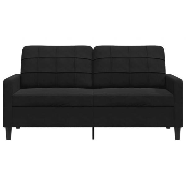 2-Sitzer-Sofa Schwarz 140 cm Samt